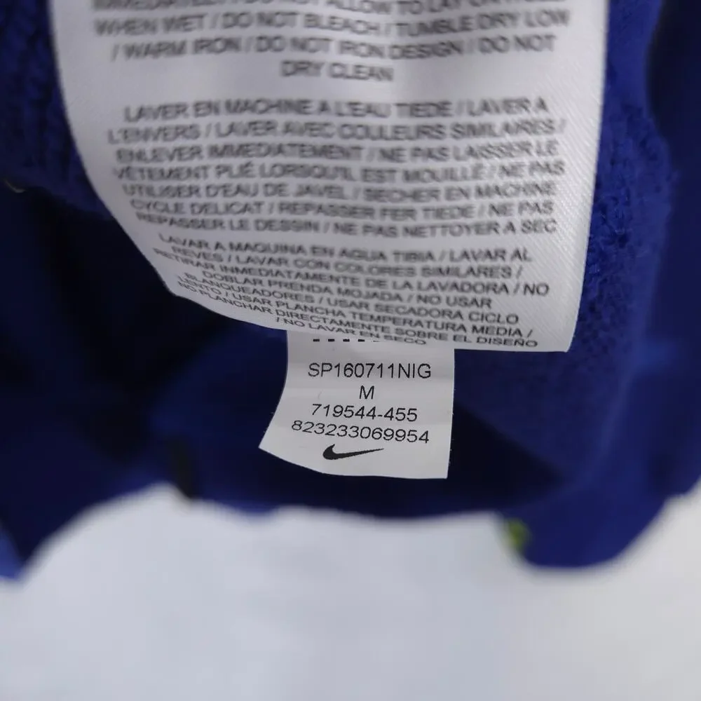 Nike Sweatshirt Mens M Blue Track‎ & Field Crew Neck Zip Pocket Ventilated Back